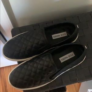 Black Steve Madden slip ons